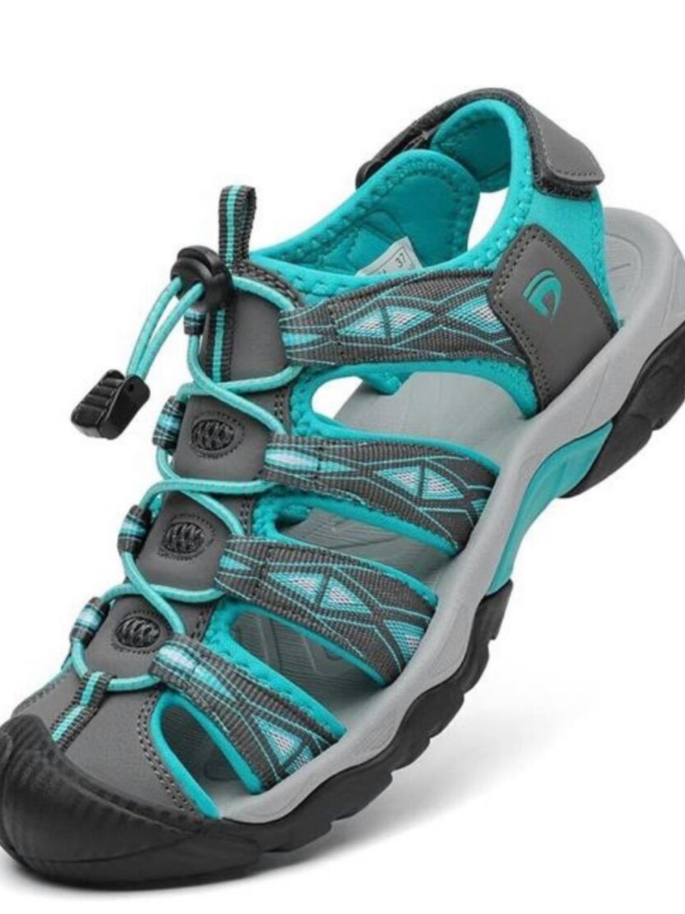 Sport Women's Gray & Teal Outdoor Hiking Sandals Size 8